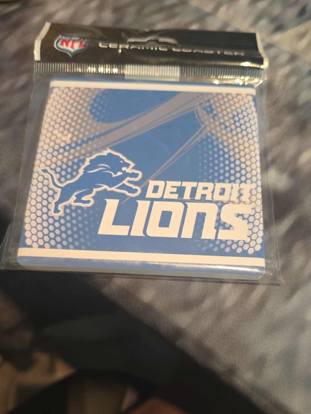 NFL Detroit Lions Blue and White Ceramic  Coaster